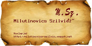 Milutinovics Szilvió névjegykártya